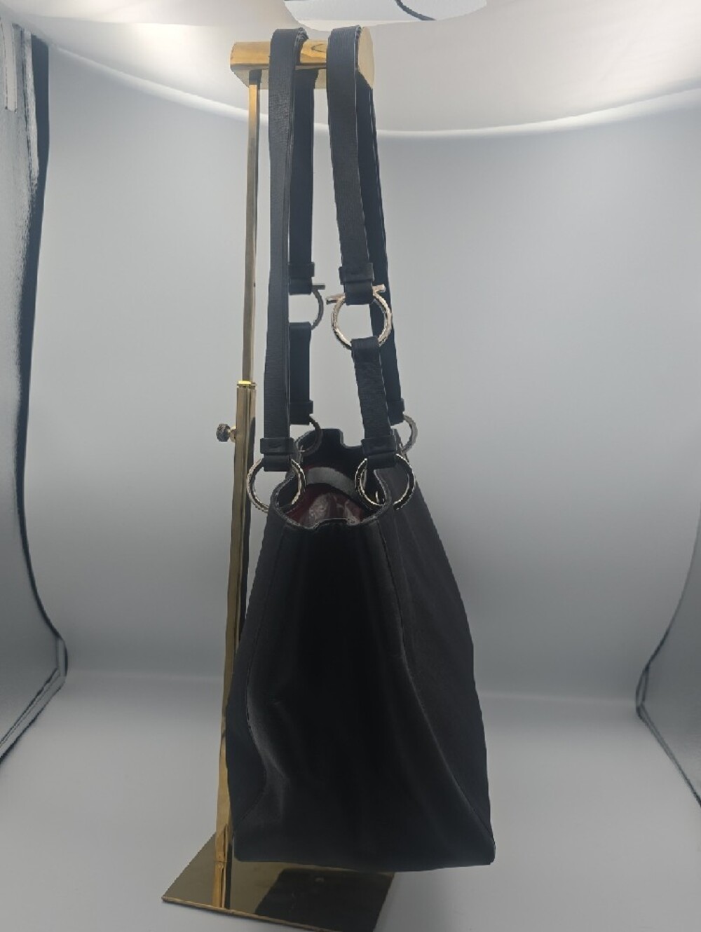Salvatore Ferragamo Black Fabric/Leather Med Tote W Silver Hardware (EUC)(COA)🖤 - Picture 5 of 15